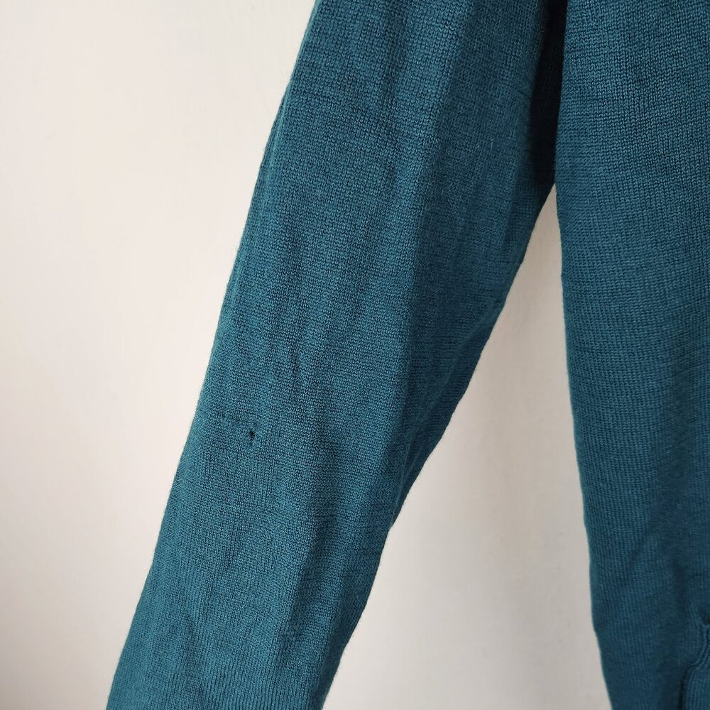Charter Club Classic 100% Merino Wool Green Cardigan Sweater sz S flaw - Picture 11 of 12